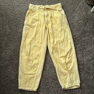 Free people barrel leg yellow pants